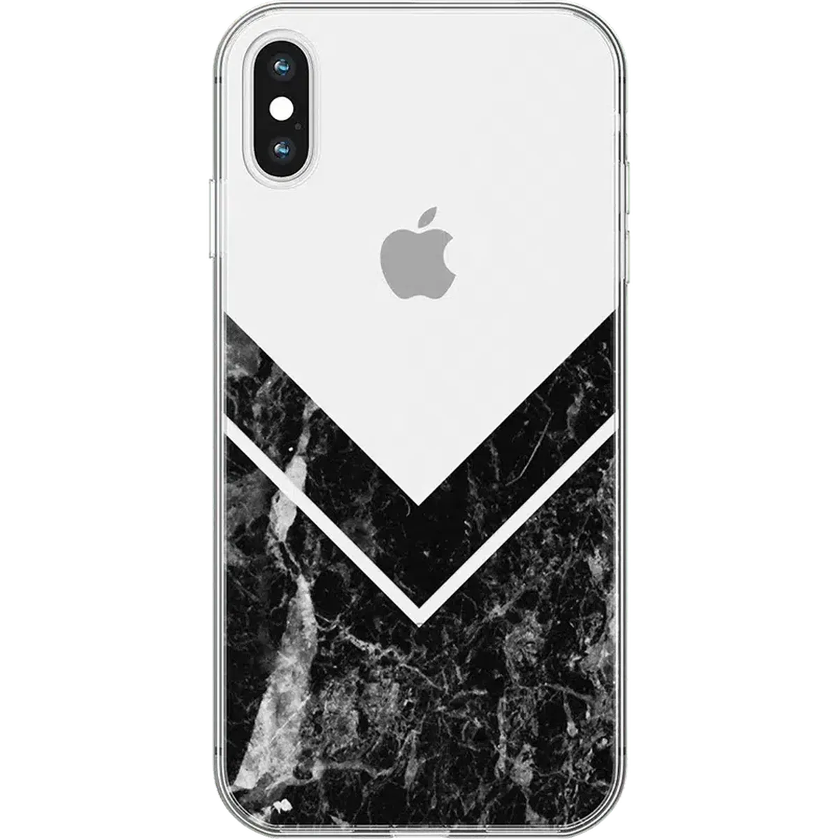 Sleek and Simple | Black Marble V Clear Case iPhone Case get.casely Classic iPhone X / XS