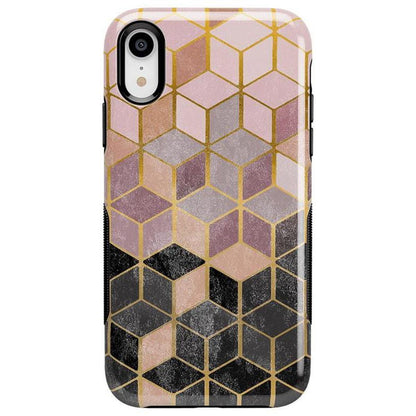 Stepping Up | Geo Rose Gold Marble Case iPhone Case get.casely Bold iPhone XR