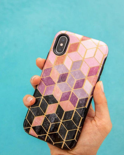 Stepping Up | Geo Rose Gold Marble Case iPhone Case get.casely