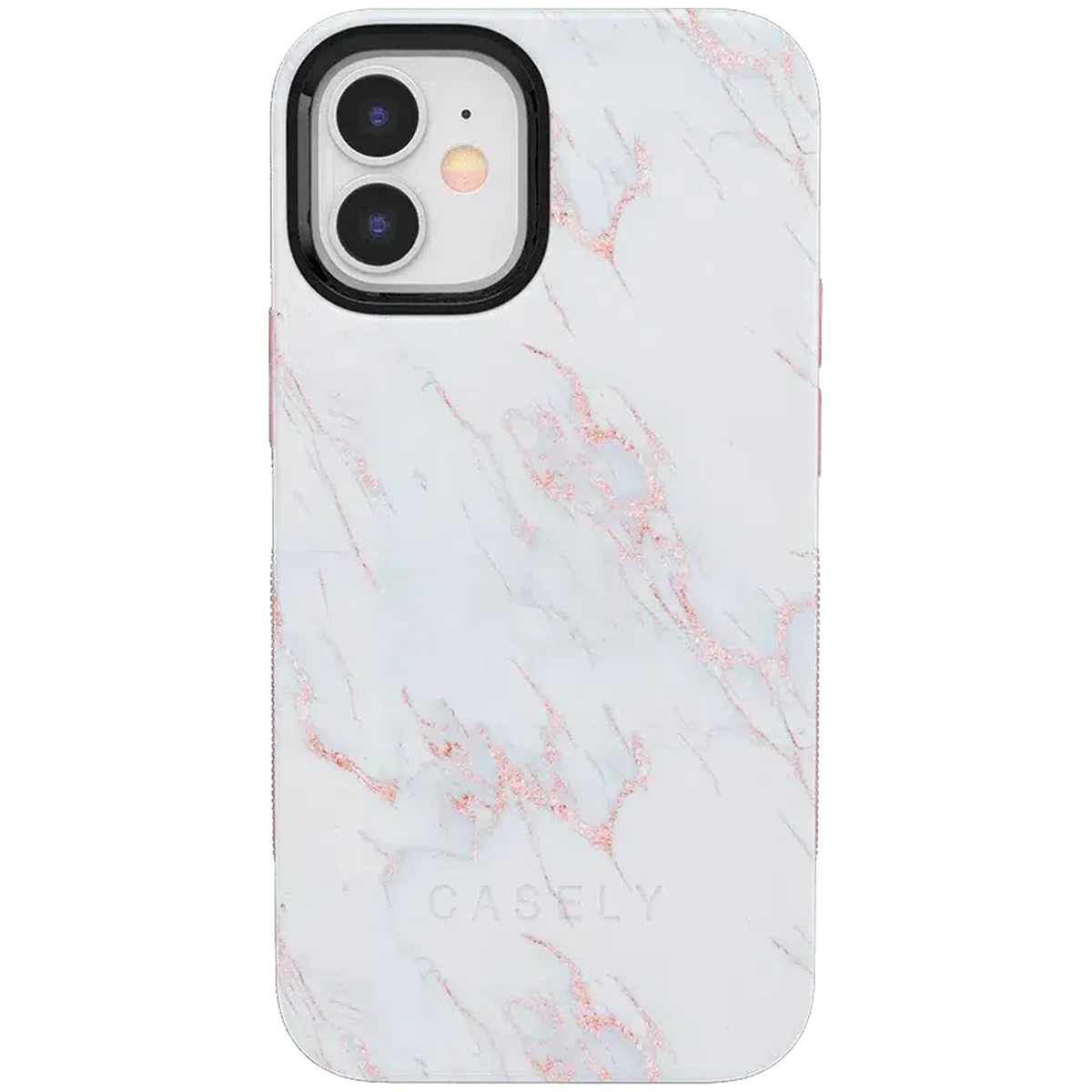 Subtle Blush | White and Pink Marble Case iPhone Case get.casely Bold iPhone 12 Mini