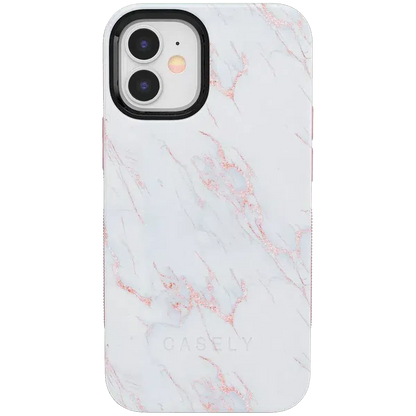 Subtle Blush | White and Pink Marble Case iPhone Case get.casely Bold iPhone 12 Mini