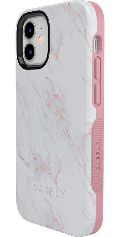 Subtle Blush | White and Pink Marble Case iPhone Case get.casely