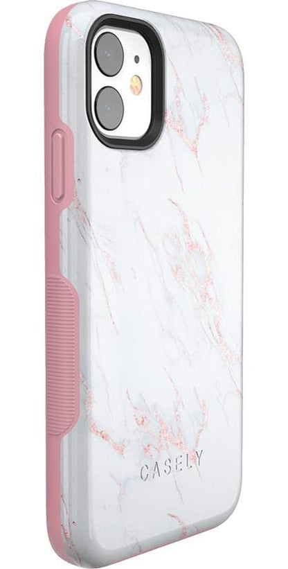 Subtle Blush | White and Pink Marble Case iPhone Case get.casely