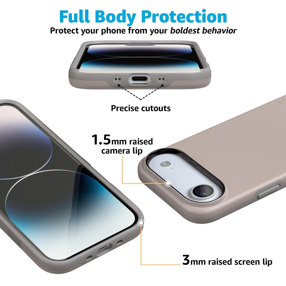 Taupe on Nude | Ultra-Protective Bold Case iPhone Case get.casely
