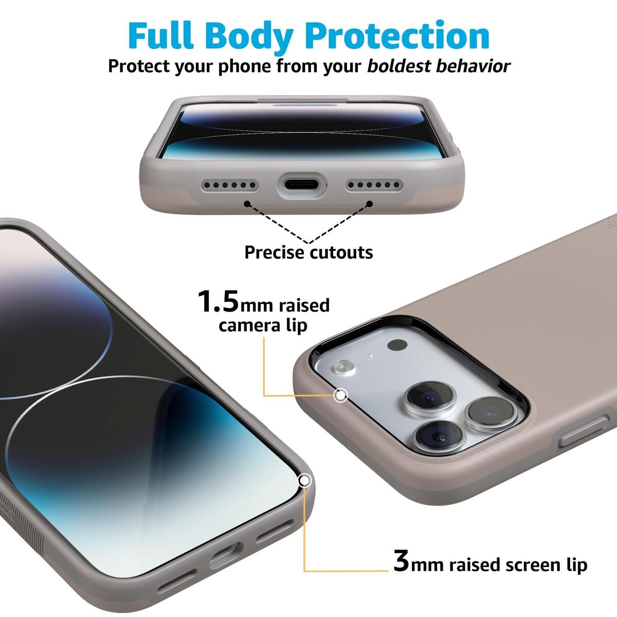 Taupe on Nude | Ultra-Protective Bold Case iPhone Case get.casely