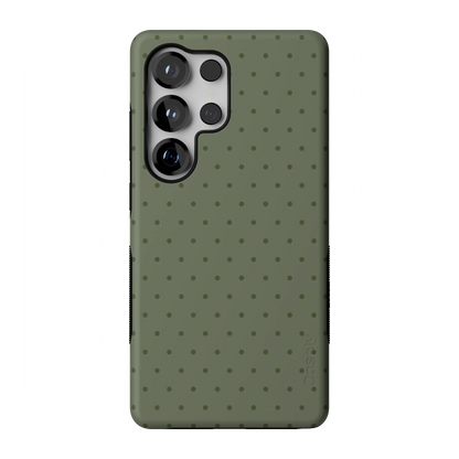 On the Dot | Olive Green Polka Dot Case - Galaxy S25 Ultra