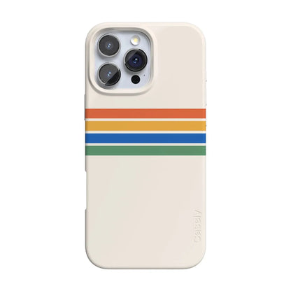 Totally Groovy | Rainbow Stripes Color Block Case iPhone Case get.casely Classic + MagSafe® iPhone 16 Pro Max
