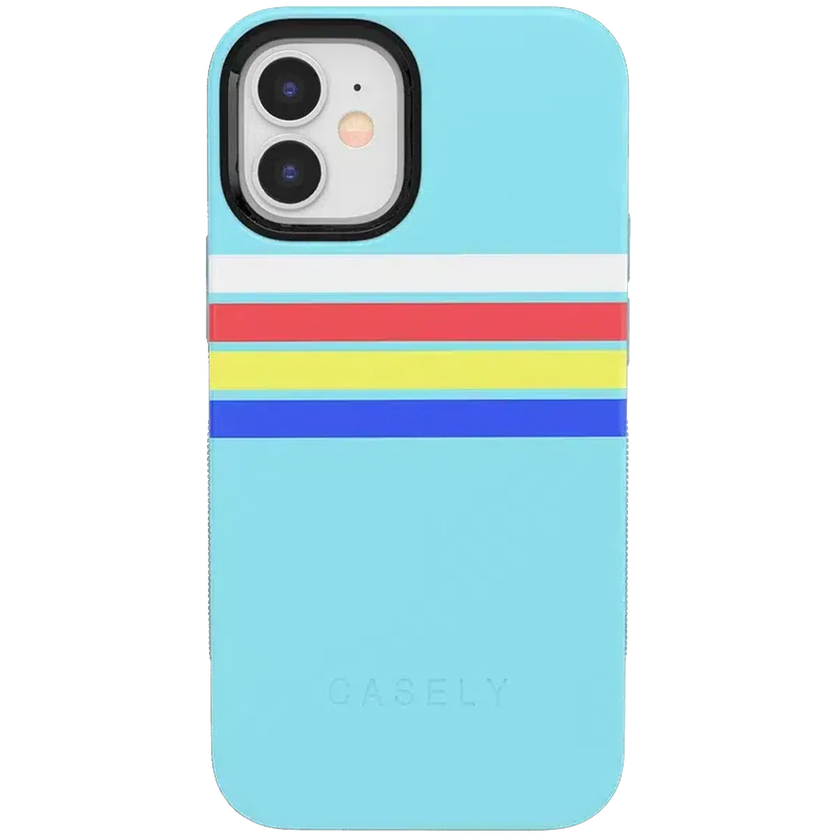 Totally Groovy | Teal Rainbow Stripes Color Block Case iPhone Case get.casely Bold iPhone 12