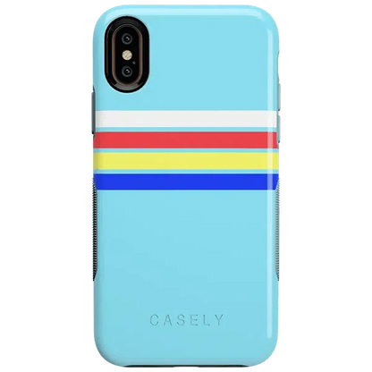 Totally Groovy | Teal Rainbow Stripes Color Block Case iPhone Case get.casely Bold iPhone XS Max