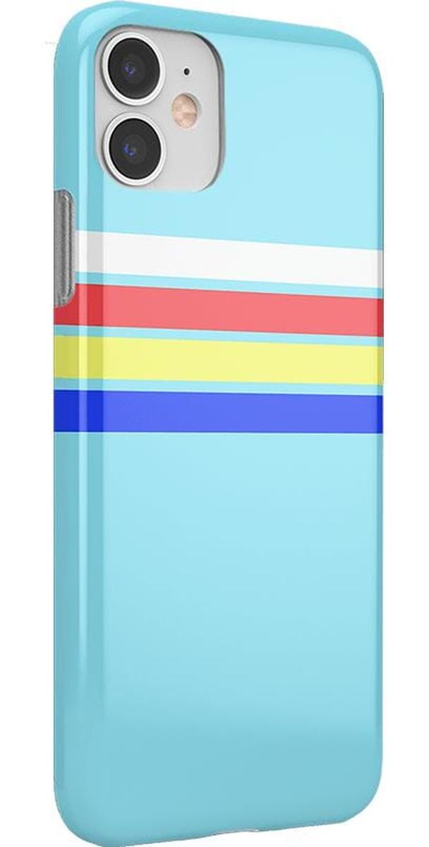 Totally Groovy | Teal Rainbow Stripes Color Block Case iPhone Case get.casely