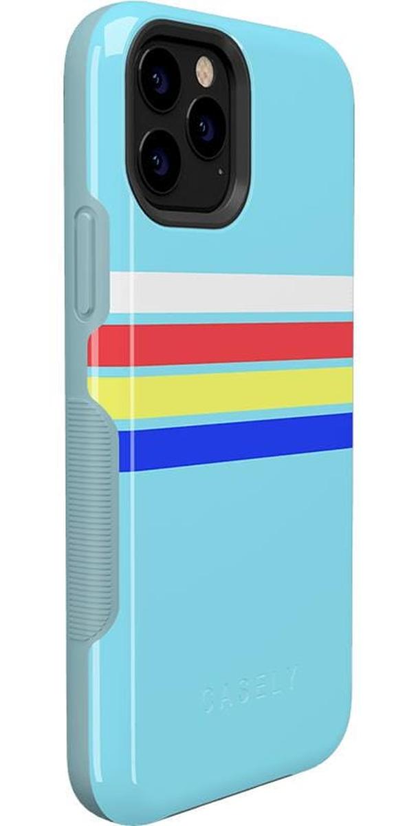 Totally Groovy | Teal Rainbow Stripes Color Block Case iPhone Case get.casely