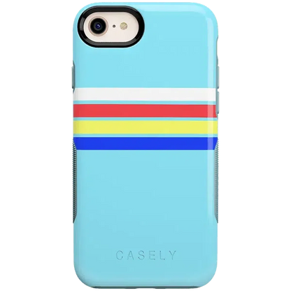 Totally Groovy | Teal Rainbow Stripes Color Block Case iPhone Case get.casely