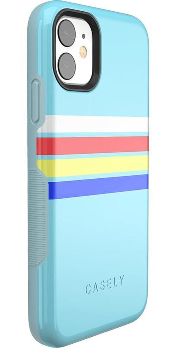 Totally Groovy | Teal Rainbow Stripes Color Block Case iPhone Case get.casely