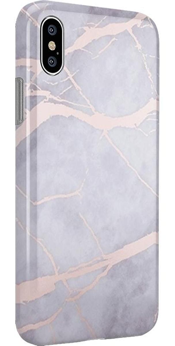 Touch of Lavender | Lavender Gray & Rose Gold Marble Case iPhone Case get.casely