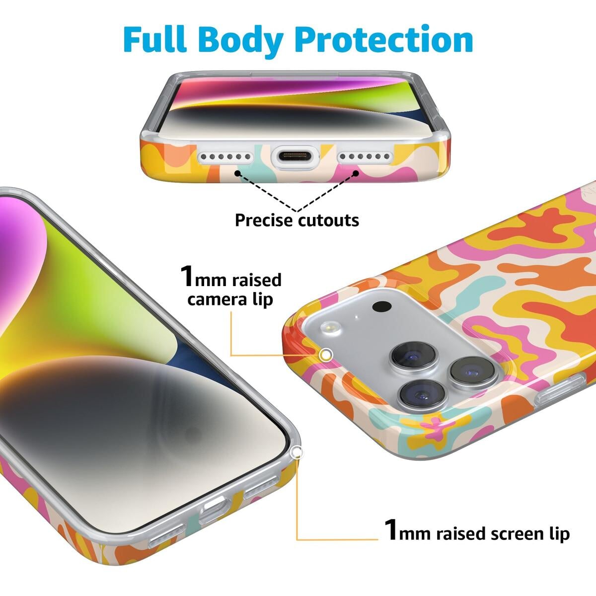 Tropical Color Splash | Abstract Retro Case iPhone Case get.casely