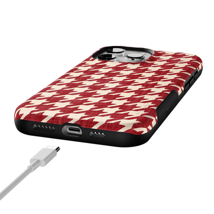 Scarlet Stitch | Red Houndstooth Case