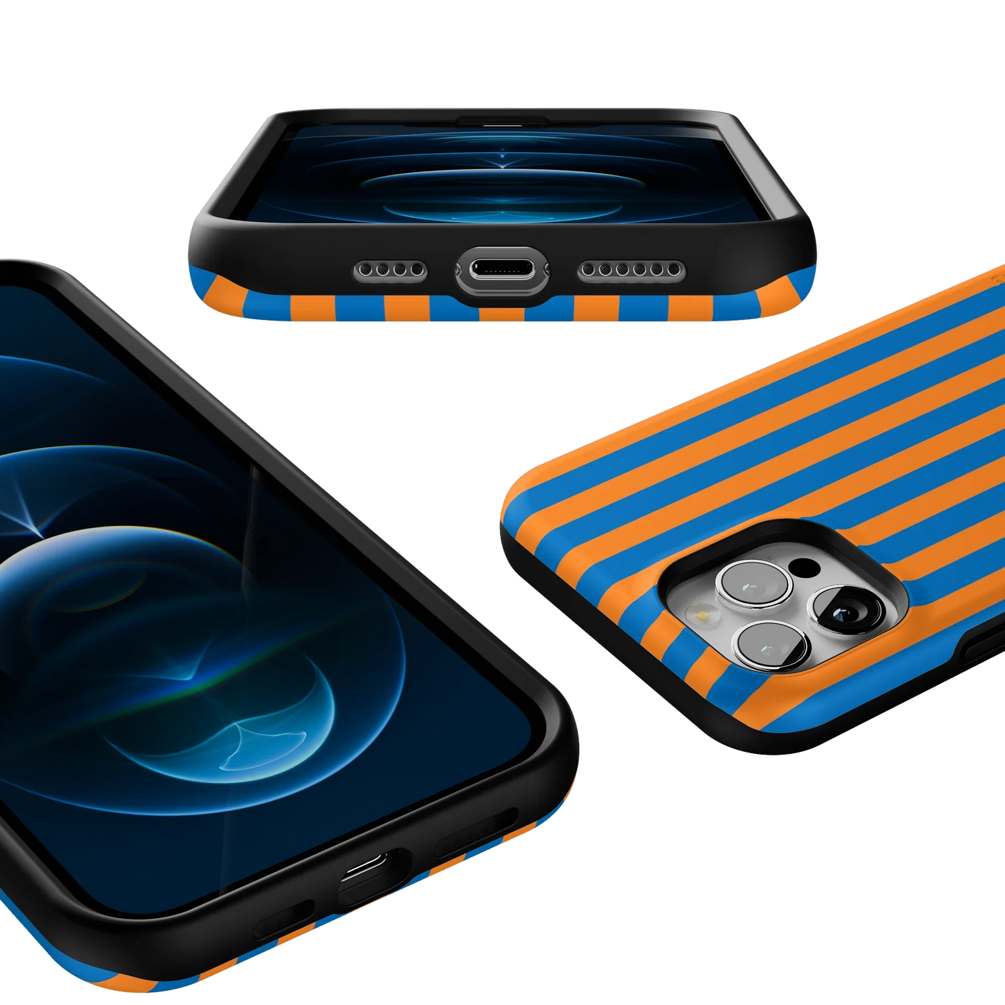 Go New York | Blue & Orange Stripes Case