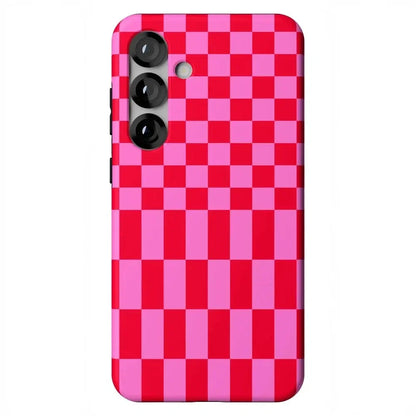 Vibe Check | Pink Checkerboard Case Phone Case Casetry Essential + MagSafe® Galaxy S25 Plus