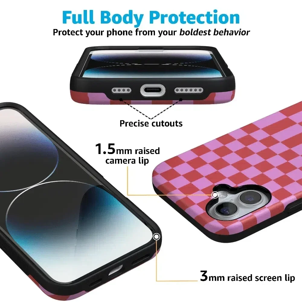 Vibe Check | Pink Checkerboard Case Phone Case Casetry