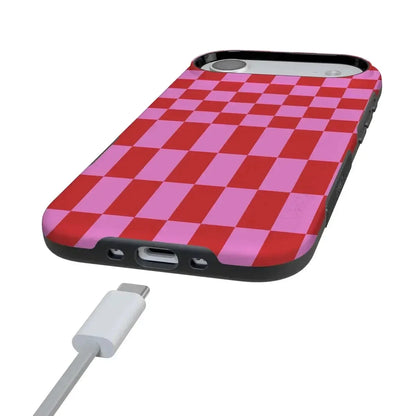 Vibe Check | Pink Checkerboard Case Phone Case Casetry