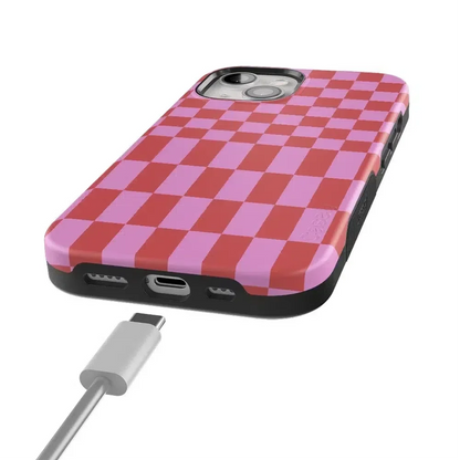 Vibe Check | Pink Checkerboard Case Phone Case Casetry