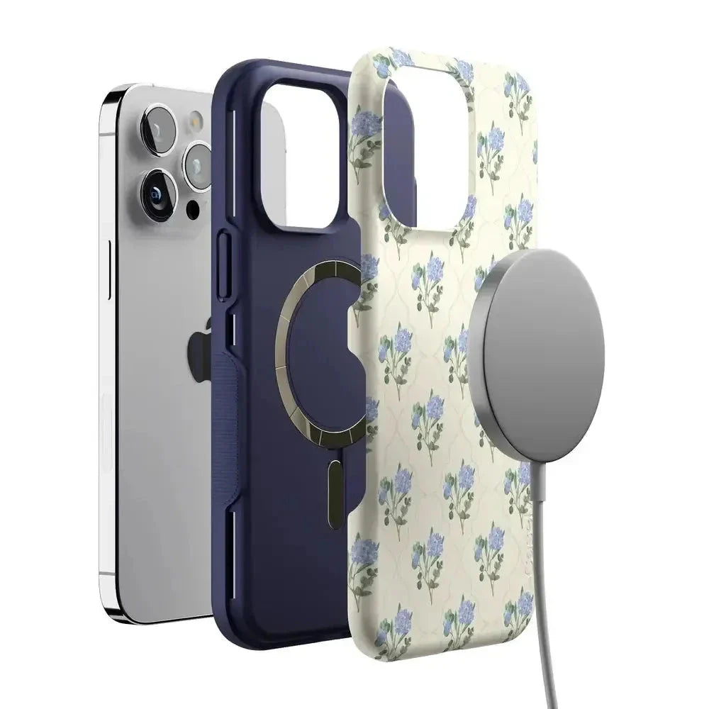 Vintage Garden | Blue Hydrangea Case iPhone Case get.casely