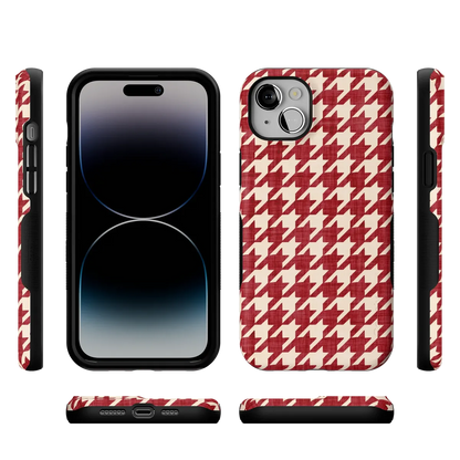 Scarlet Stitch | Red Houndstooth Case