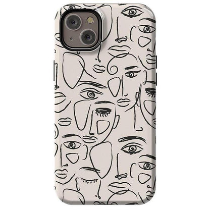 We're All Human | Minimal Face Art Case iPhone Case get.casely Essential + MagSafe® iPhone 14 Plus