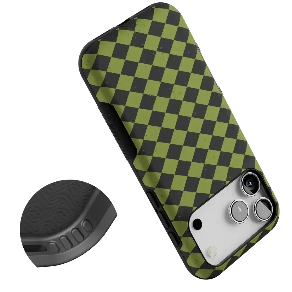Wicked Hex | Green Checkered Case Phone Case get.casely
