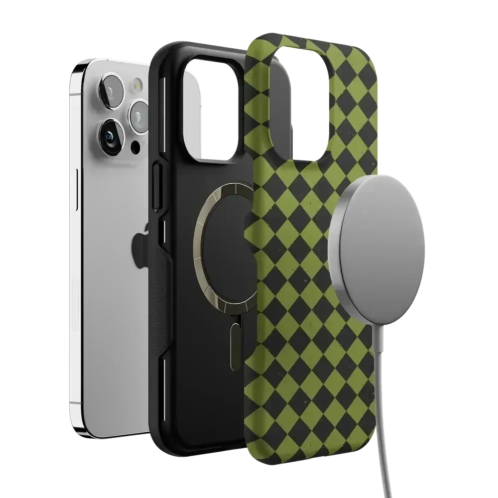 Wicked Hex | Green Checkered Case Phone Case get.casely